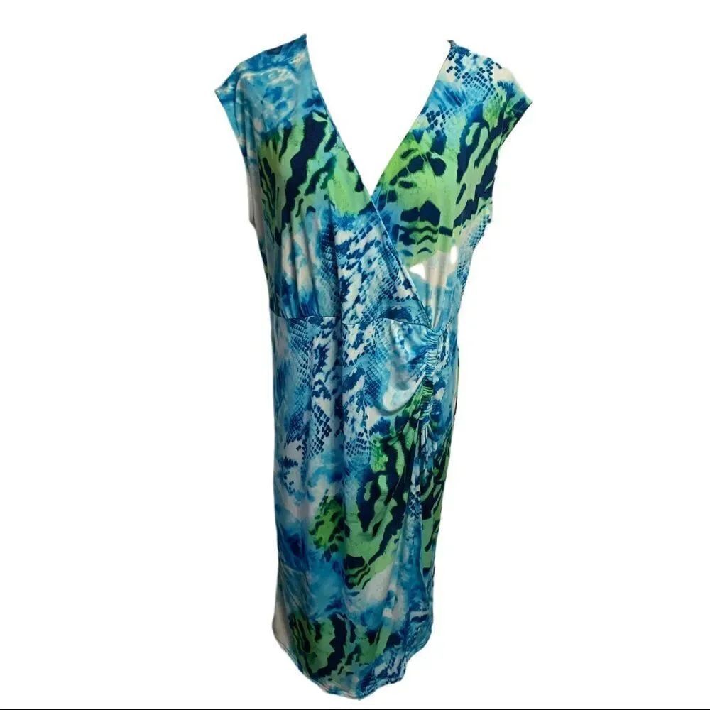 Jones New York Sleeveless Surplice Dress Sz XL